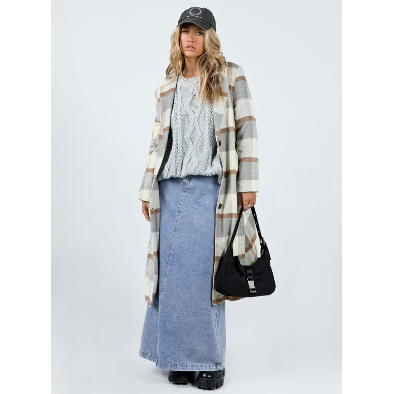 Keslake Plaid Coat Grey Check