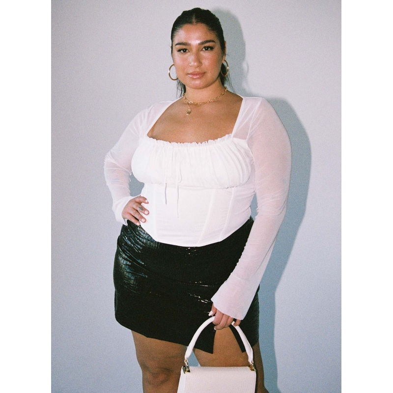 Leila Mini Skirt Black Croc Curve