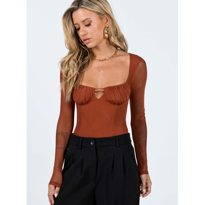 Olas Bodysuit Terracotta