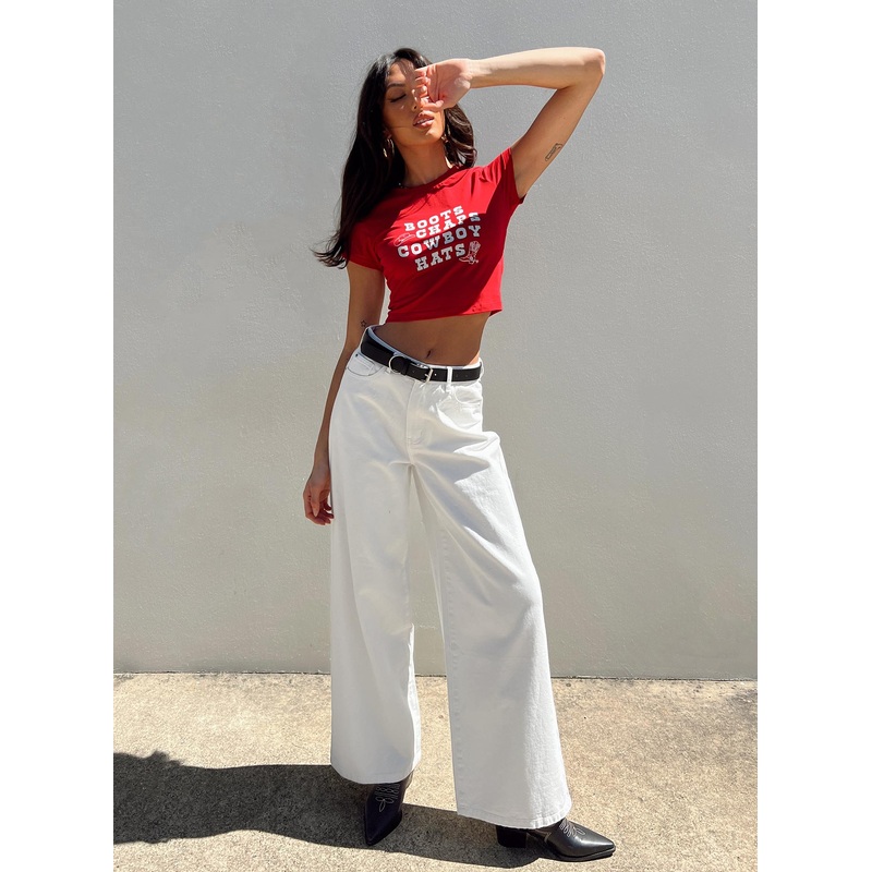 Patridge Wide Leg Jeans White