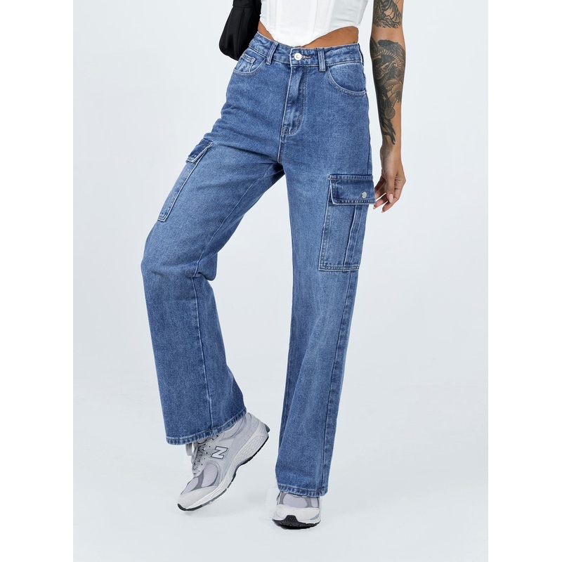 Pimaga Denim Cargo Jeans