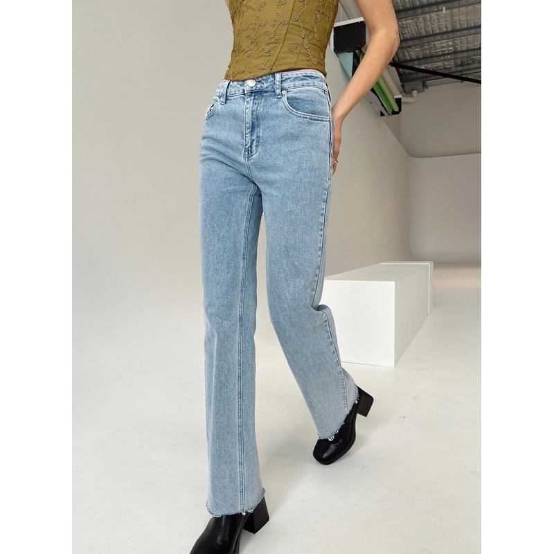 Pyrene Straight Leg Jeans Mid Wash Denim
