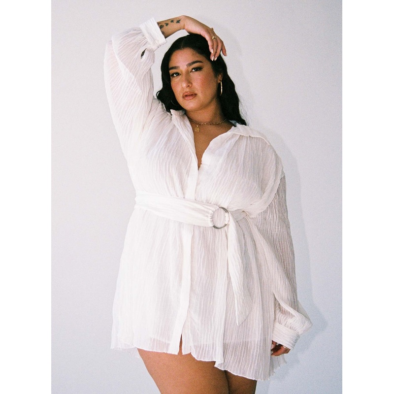 Tune In Shirt Dress White Curve
