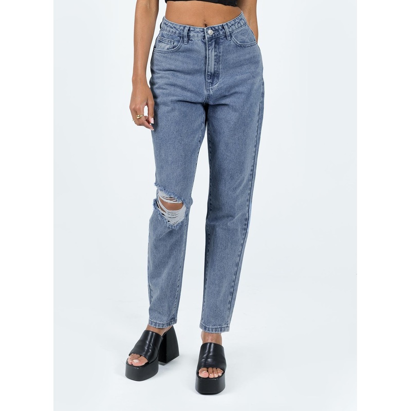 Unofficial High Waisted Mom Jean Light Wash Denim