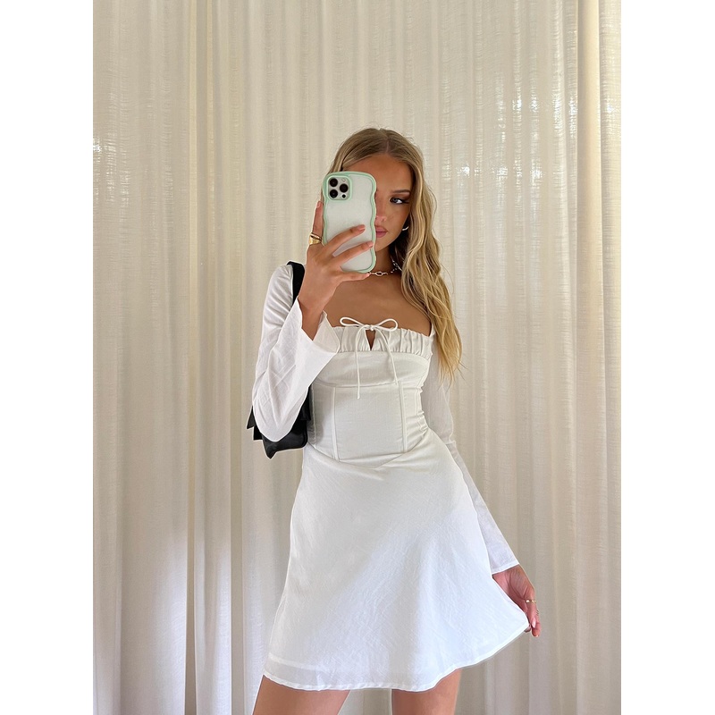 Aalyah Corset Mini Dress White