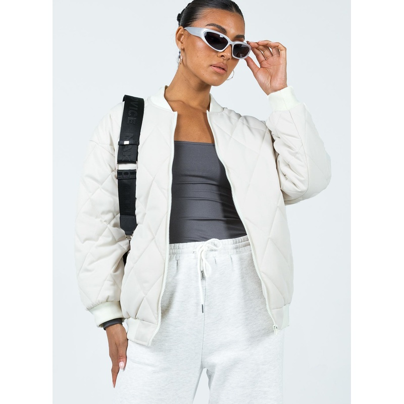 Barina Quilted Puffer Jacket Cream