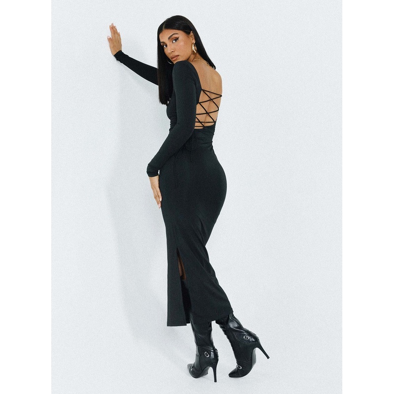 Burlington Long Sleeve Maxi Dress Black