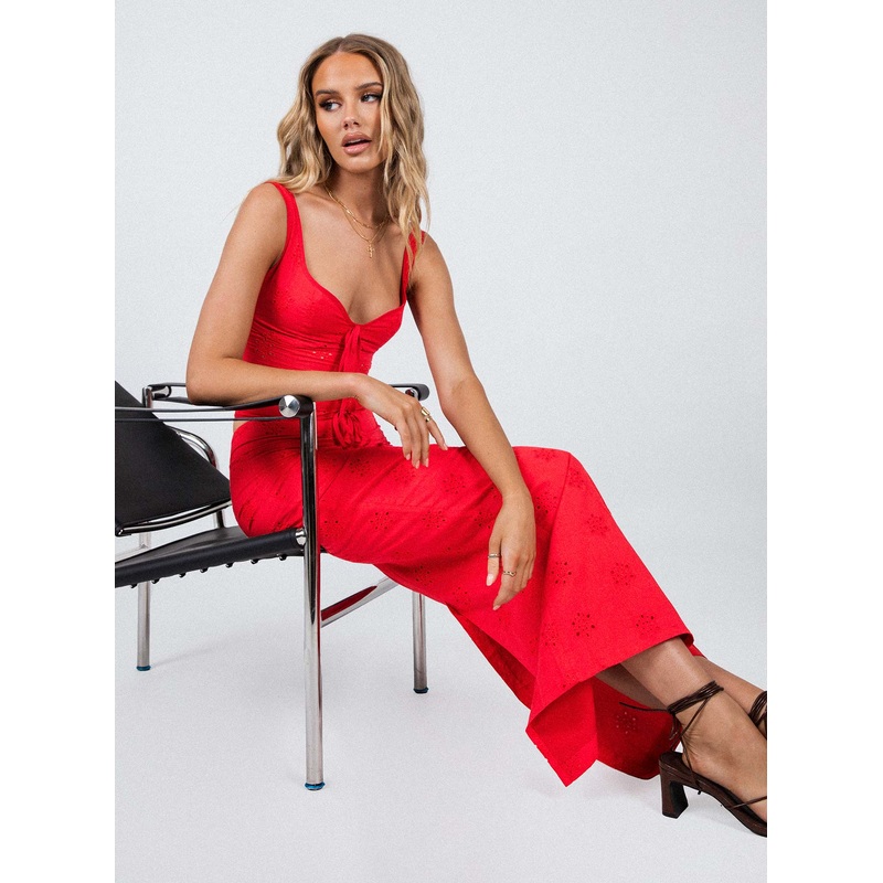 Flowerfields Maxi Skirt Red