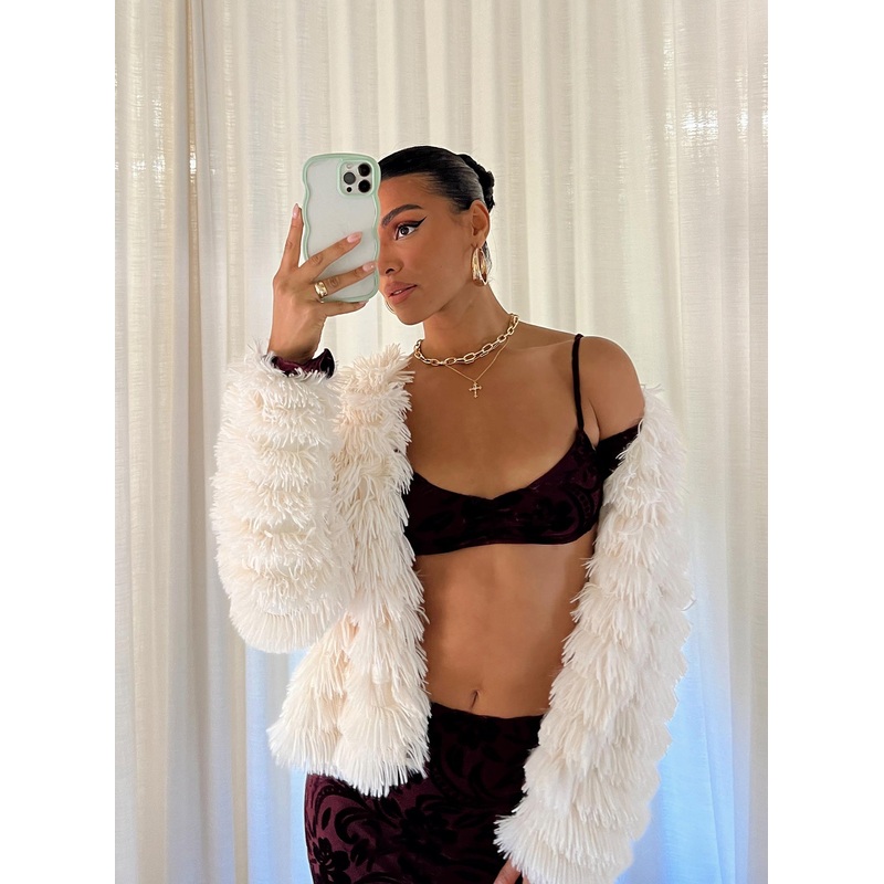 Lesser Faux Fur Jacket Cream