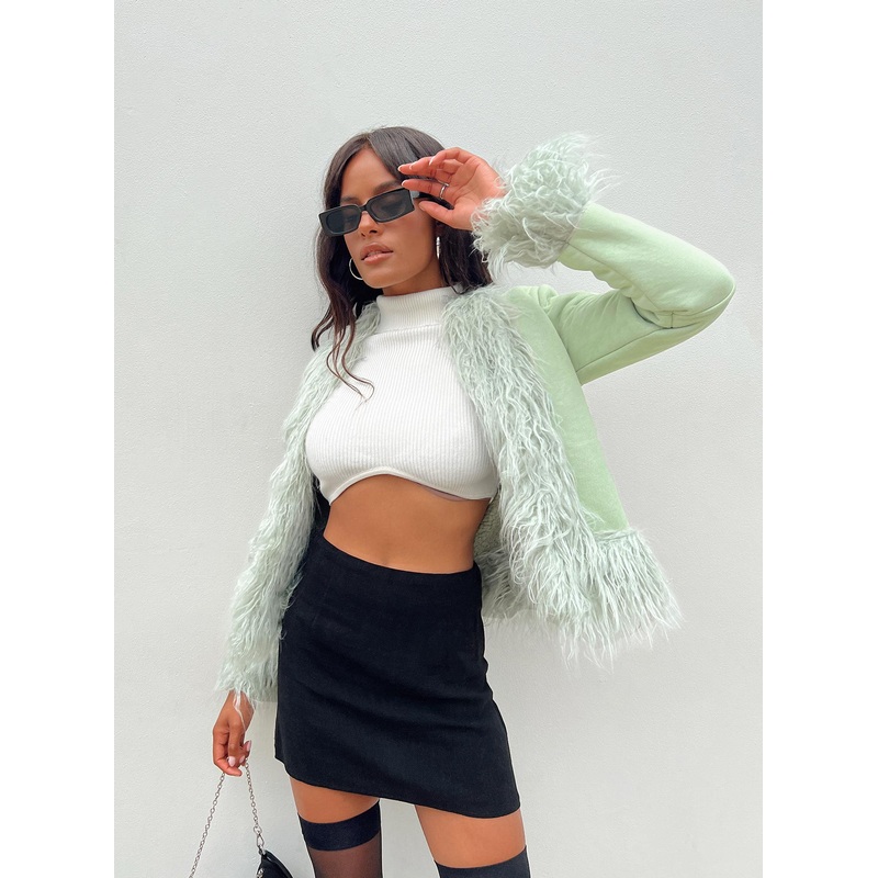 Lowden Faux Fur Jacket Sage