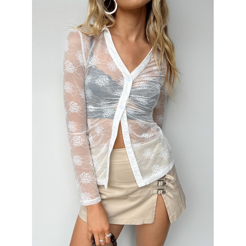 Sheffield Long Sleeve Top White