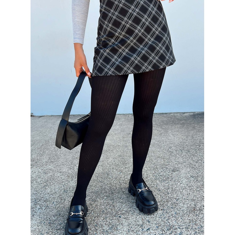 Lupton Knit Stockings Black