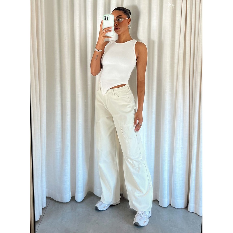 Meyer Wide Leg Jeans Beige