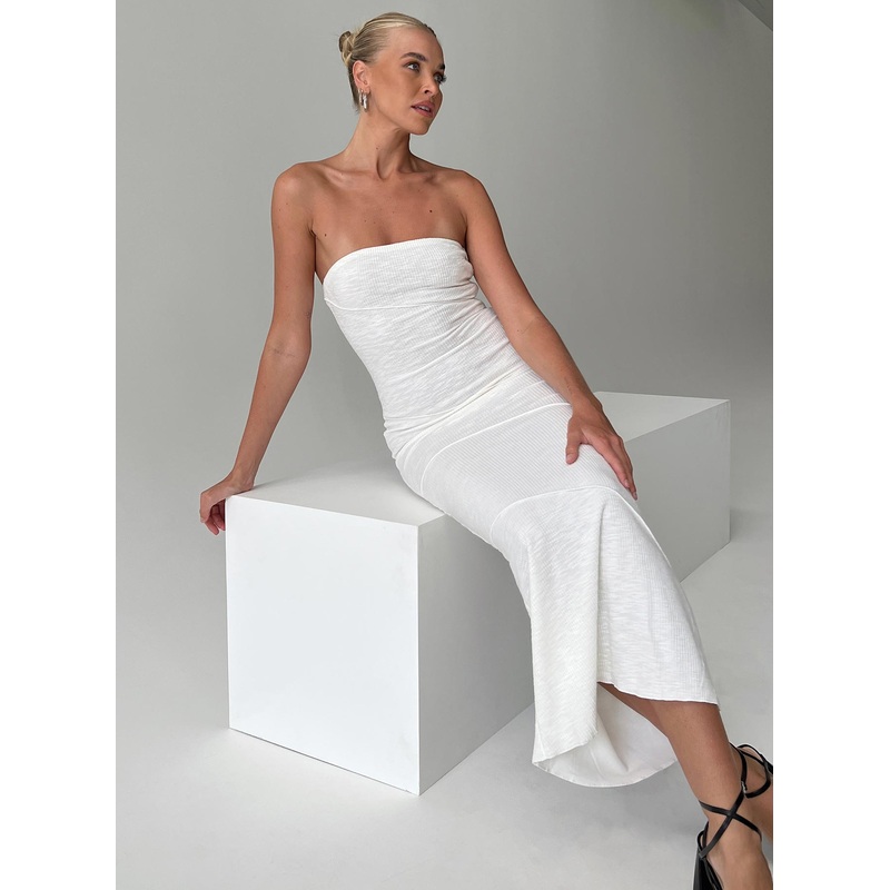 Oscar Midi Dress White Tall