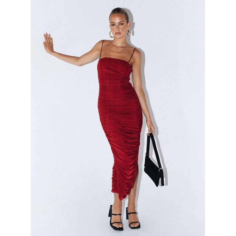 Tara Midi Dress Wine