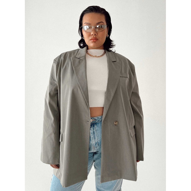 Codi Oversized Blazer Grey Curve