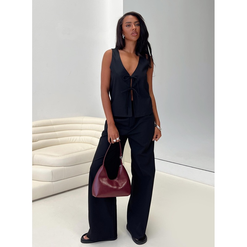 Elegance Tie Front Set Black