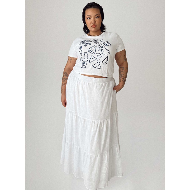 Korban Maxi Skirt White Curve