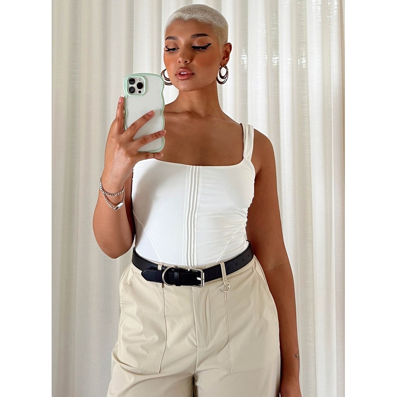 Samuel Corset Bodysuit White