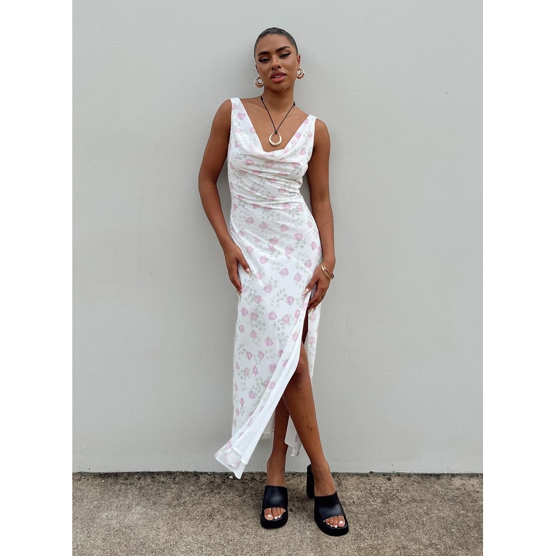 Asbyn Maxi Dress White Floral