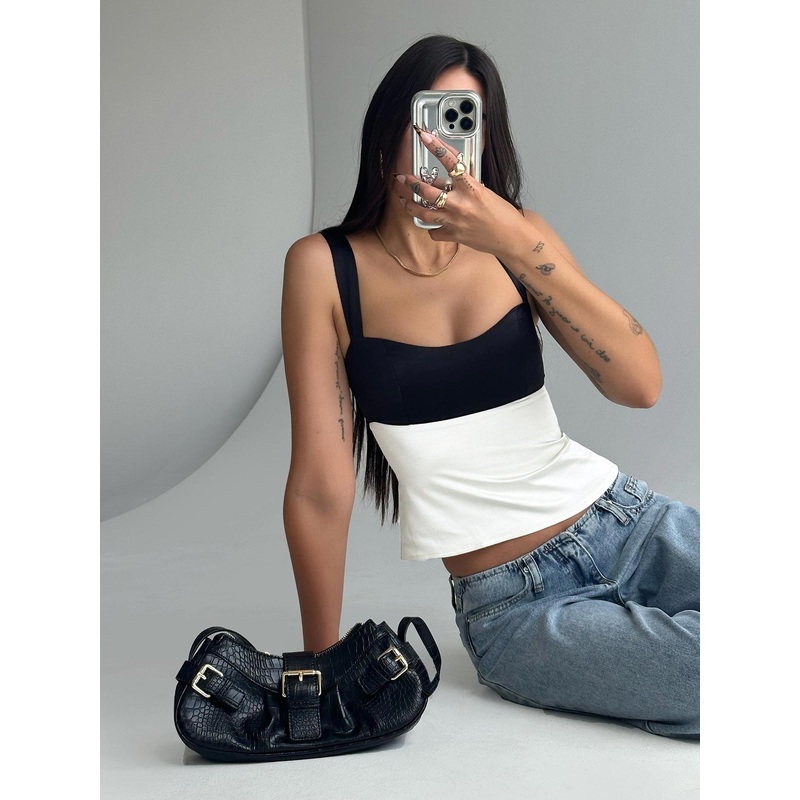 Chantell Top Black / Cream