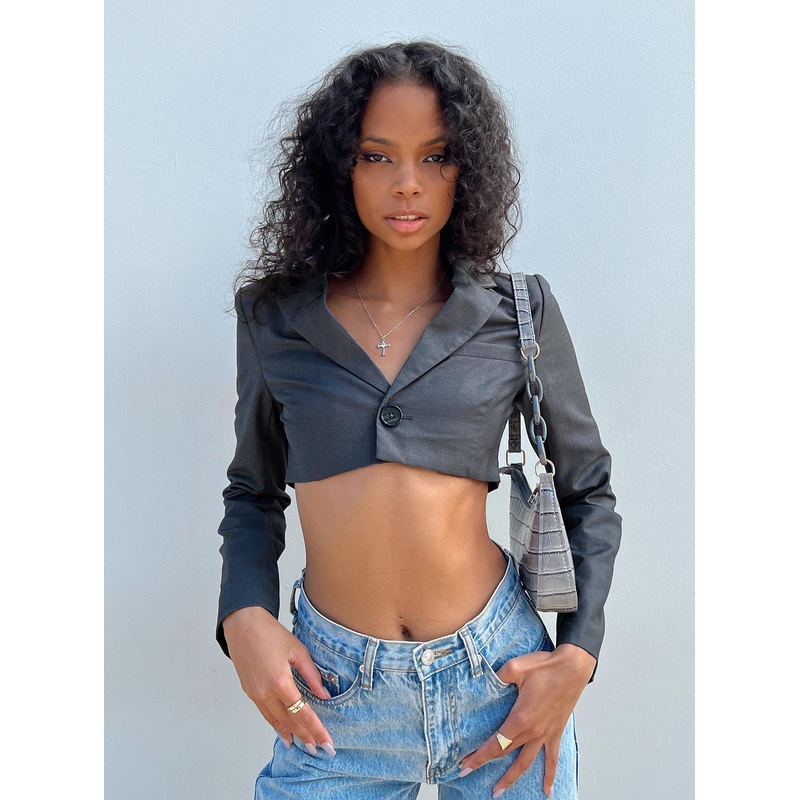 Elori Crop Blazer Grey