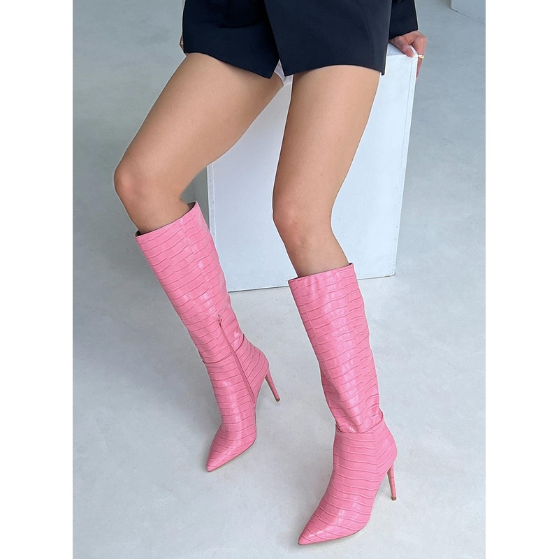 Icon Boot Pink Croc