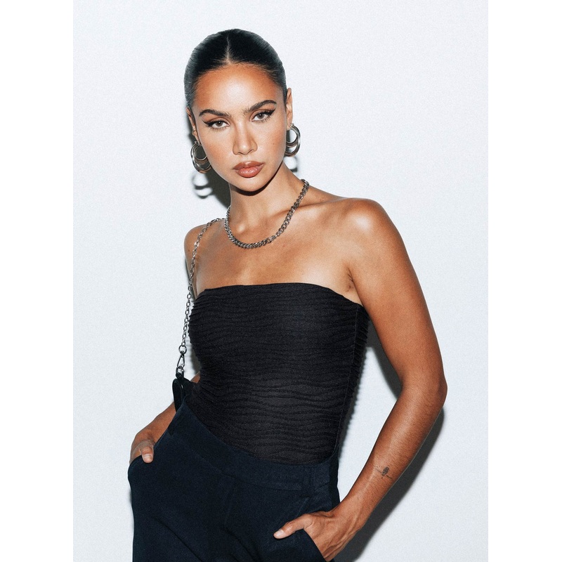 Makena Strapless Bodysuit Black