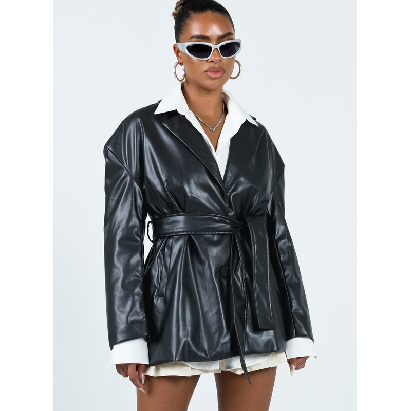 Nosita Faux Leather Jacket Black