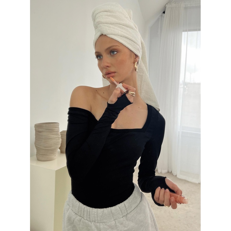 Redyne Off Shoulder Bodysuit Black