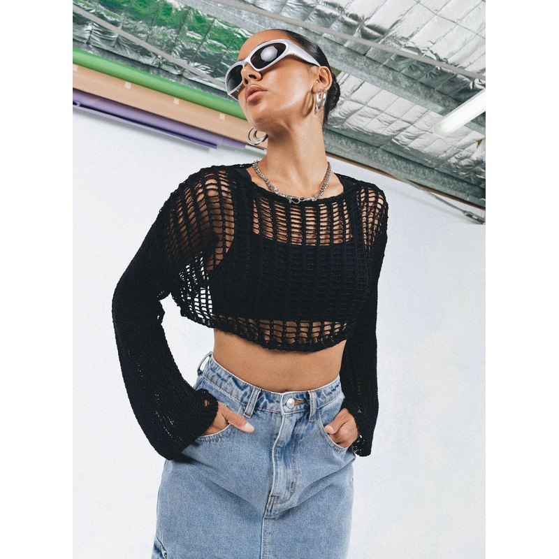 The Kennedy Cropped Sweater Black