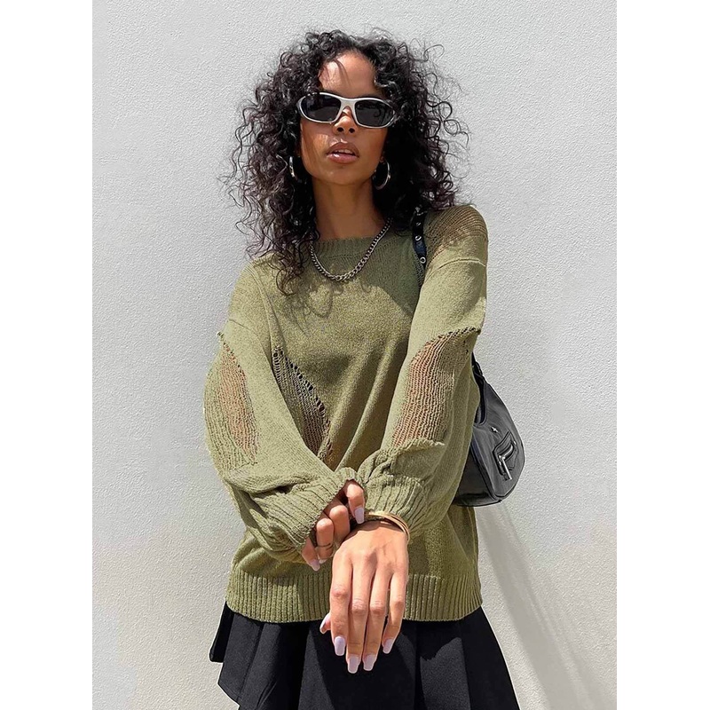 Wendy Oversized Knit Sweater Baby Khaki