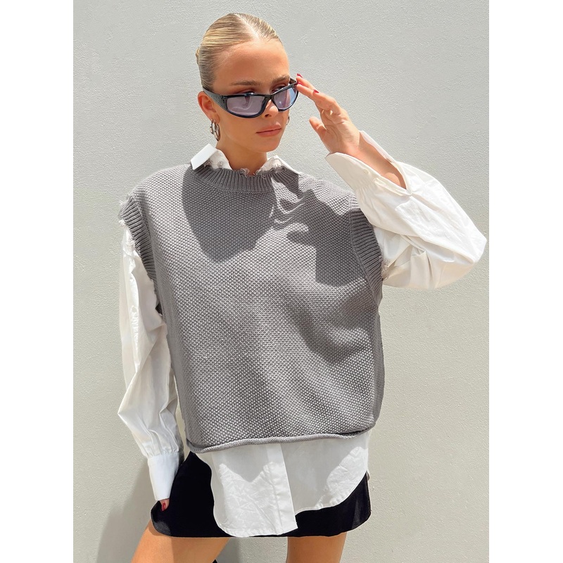 Adler Knit Vest Grey