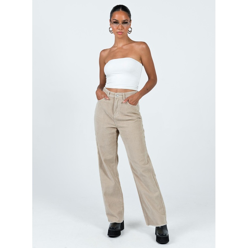 Kalinda Jeans Beige Cord