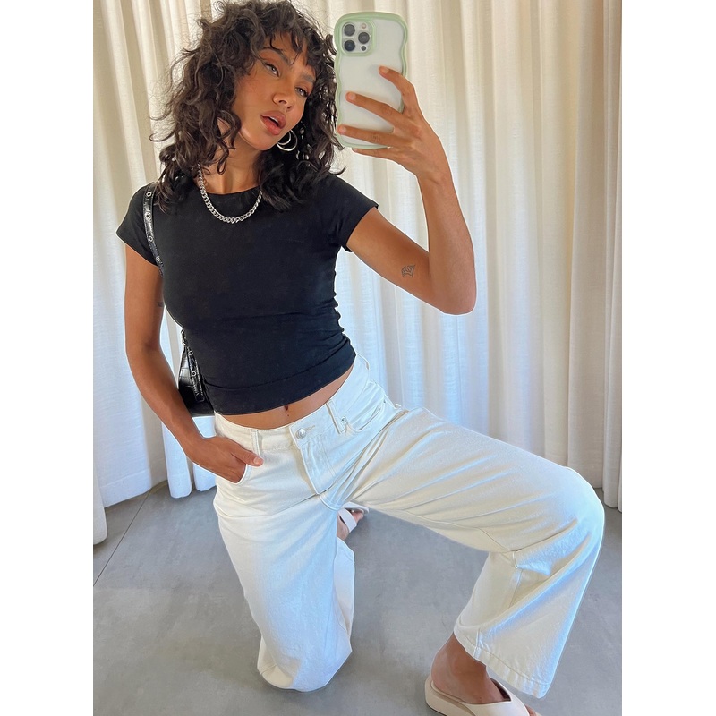 Karana Slouch Jeans Ivory