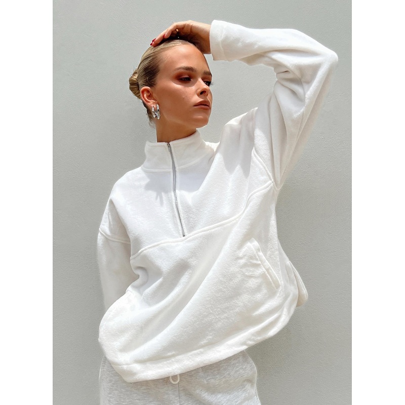 Nimmel Quarter Zip Sweater White