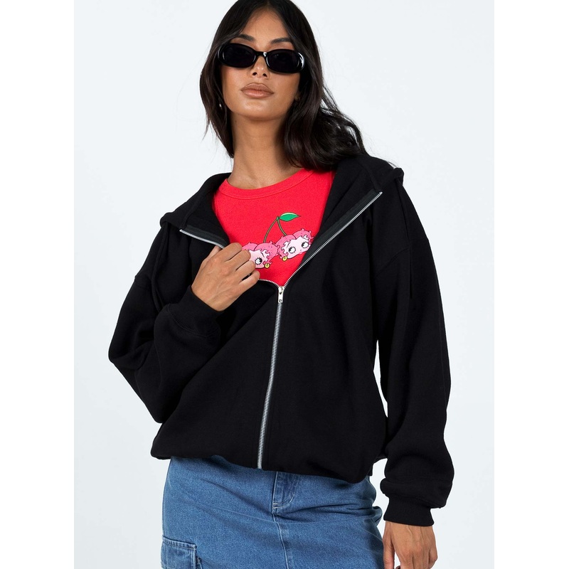Calder Zip Hoodie Black