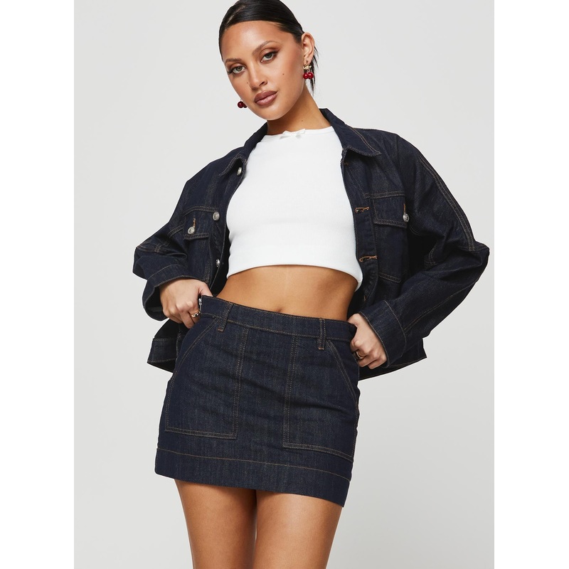 Hughes Mini Skirt Dark Wash Denim