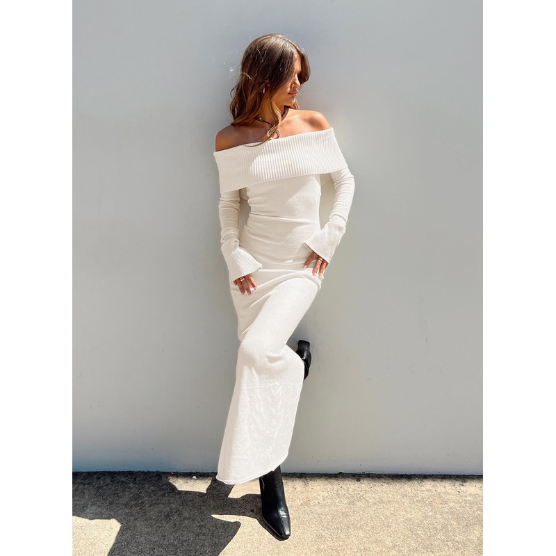 Louden Off The Shoulder Maxi Dress Cream