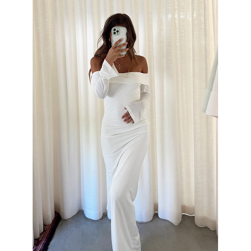 Maida Maxi Dress White