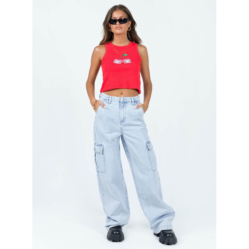 Marylou Cargo Jeans Light Wash Denim
