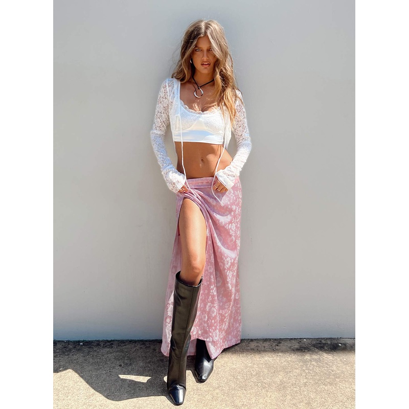 Perfect Places Maxi Skirt Pink