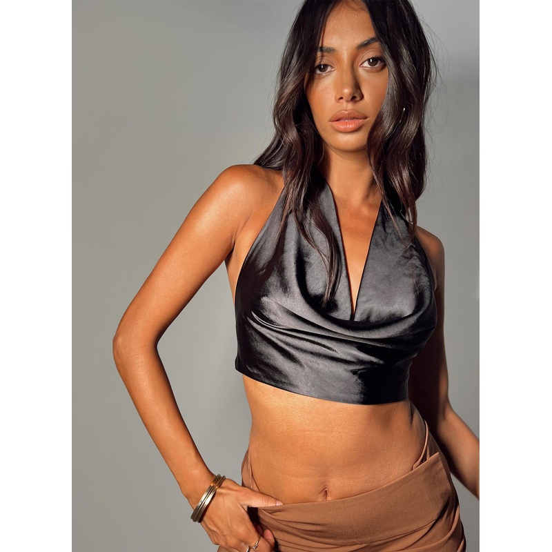Puzo Halter Top Black