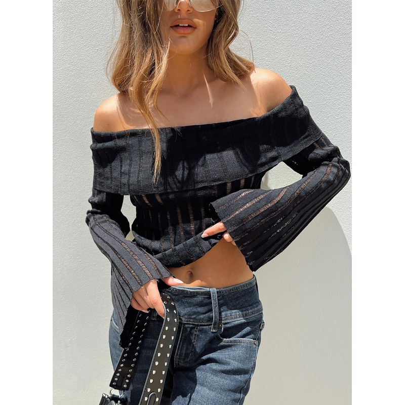 Sorrel Off The Shoulder Top Black