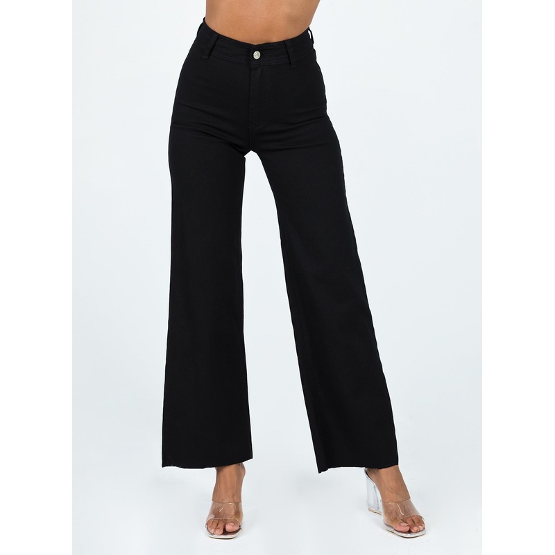 Vamp Wide Leg Denim Jeans Black