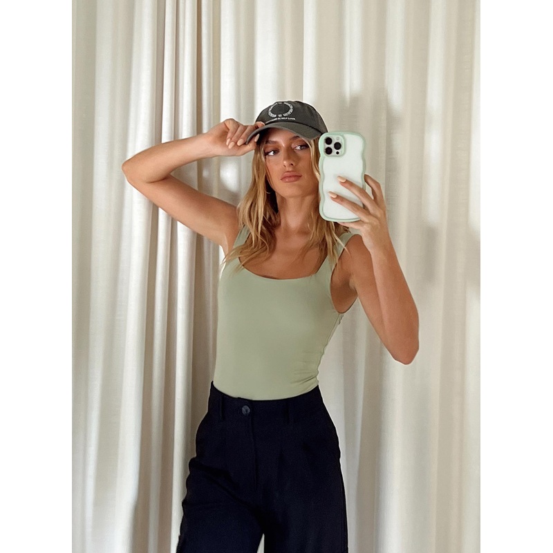 Cressbrook Square Neck Bodysuit Sage