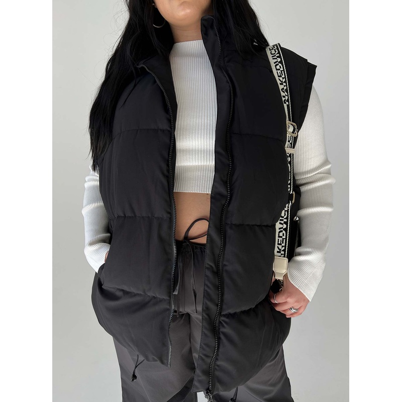 Edison Puffer Vest Black Curve