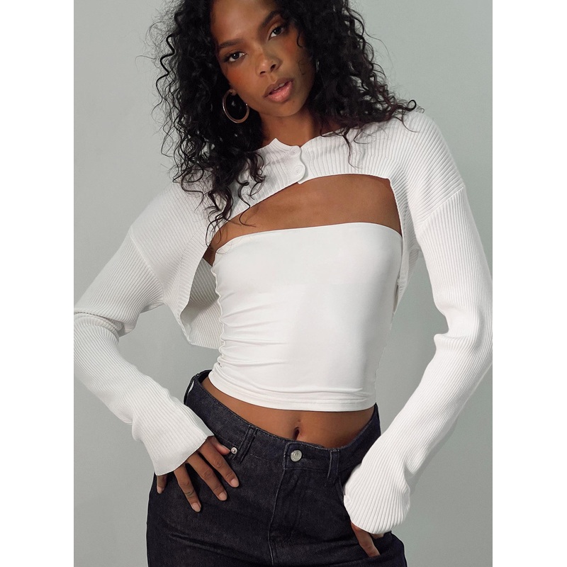 Linden Cardigan White