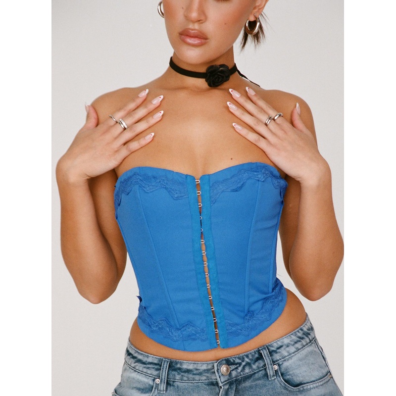 Yamie Bustier Top Blue