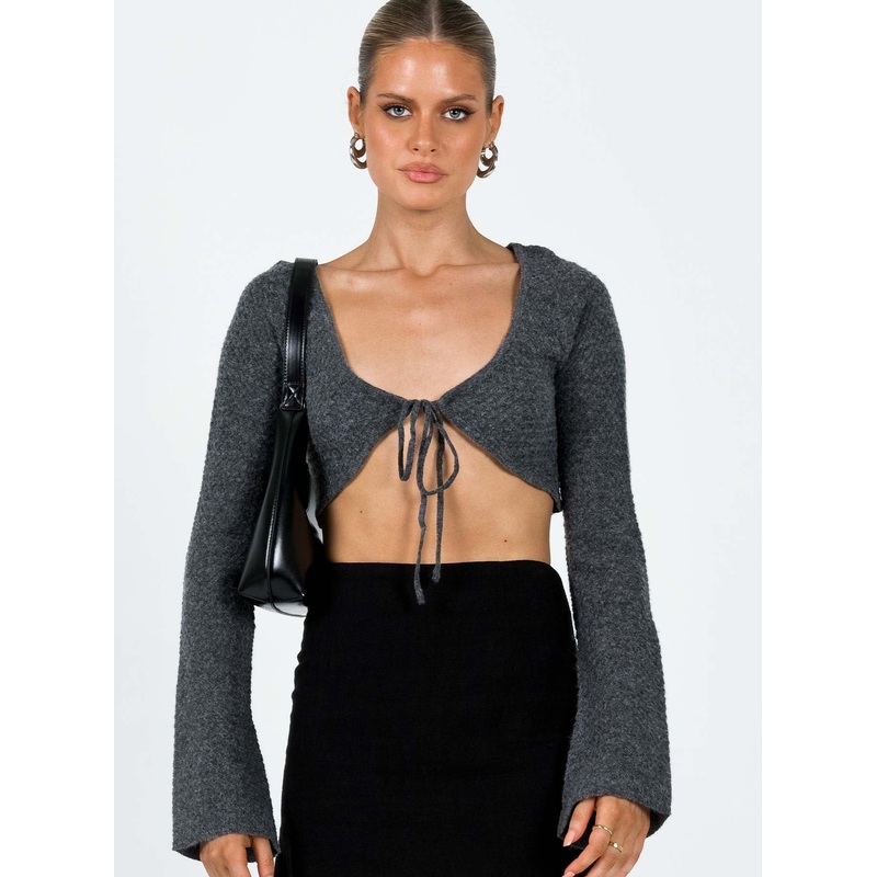 Carmel Bolero Top Charcoal
